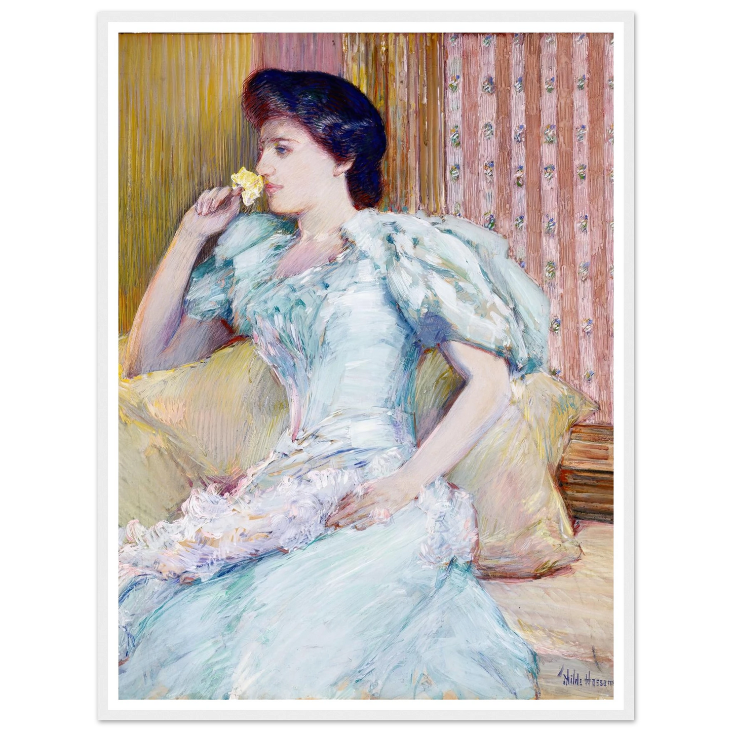 Lillie (Lillie Langtry) (ca. 1898) Art Print | Childe Hassam - Framed Poster - 30x40 cm / 12x16″ - Black frame