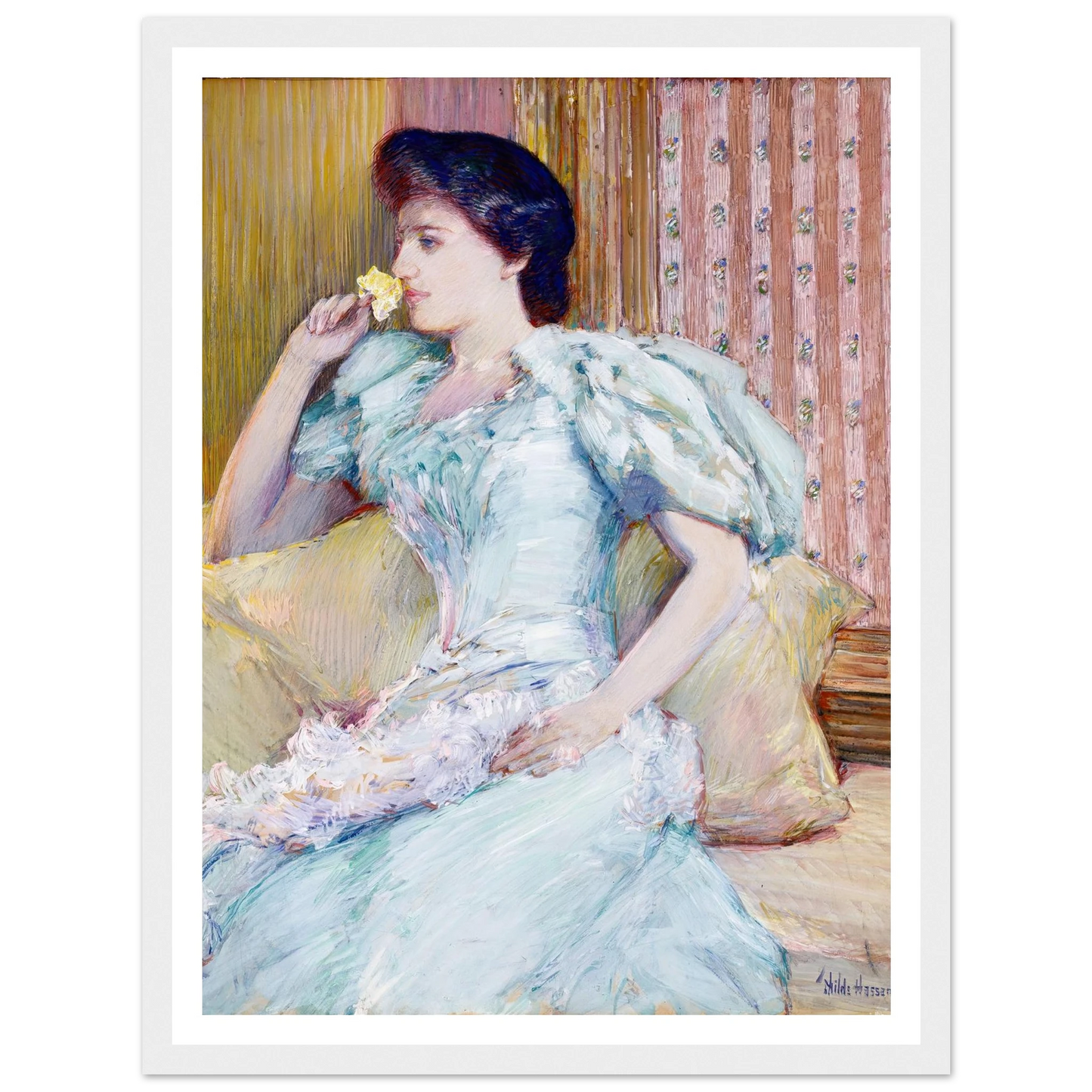 Lillie (Lillie Langtry) (ca. 1898) Art Print | Childe Hassam - Framed Poster - 30x40 cm / 12x16″ - Black frame