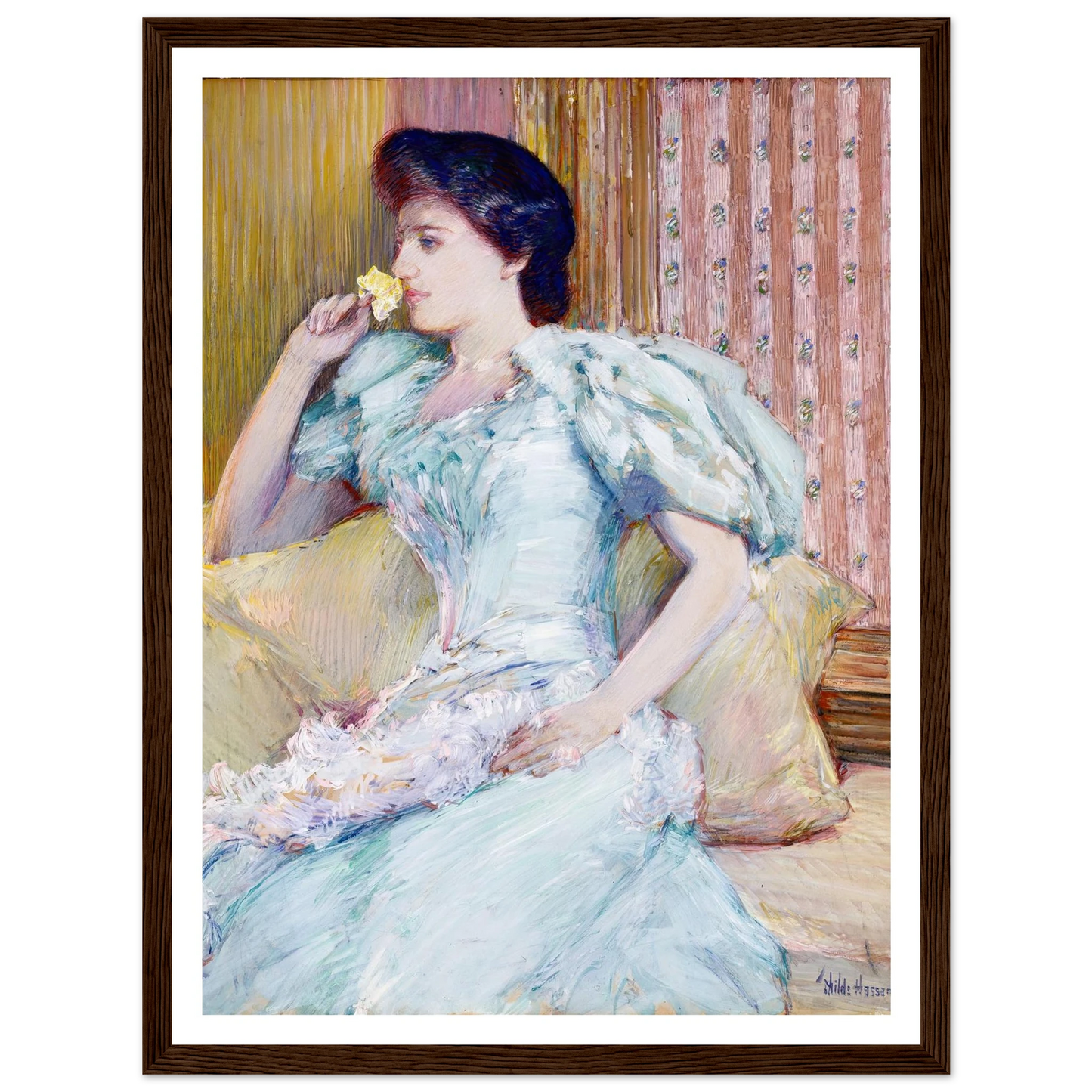 Lillie (Lillie Langtry) (ca. 1898) Art Print | Childe Hassam - Framed Poster - 30x40 cm / 12x16″ - Black frame