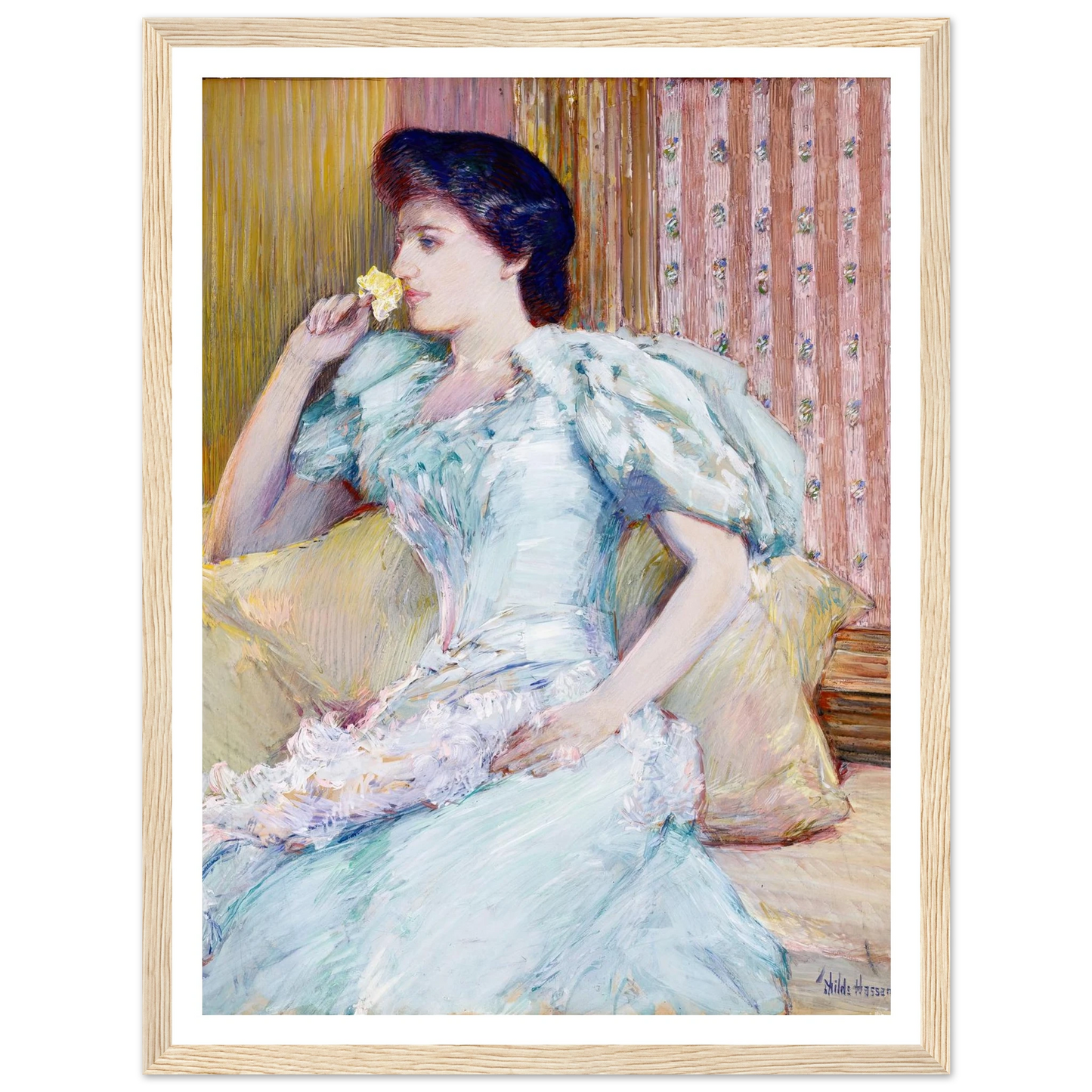 Lillie (Lillie Langtry) (ca. 1898) Art Print | Childe Hassam - Framed Poster - 30x40 cm / 12x16″ - Black frame