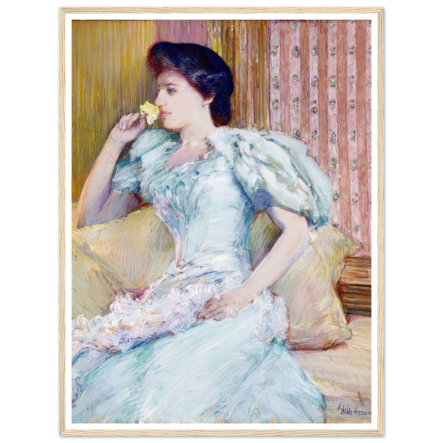 Lillie (Lillie Langtry) (ca. 1898) Art Print | Childe Hassam - Framed Poster - 30x40 cm / 12x16″ - Black frame