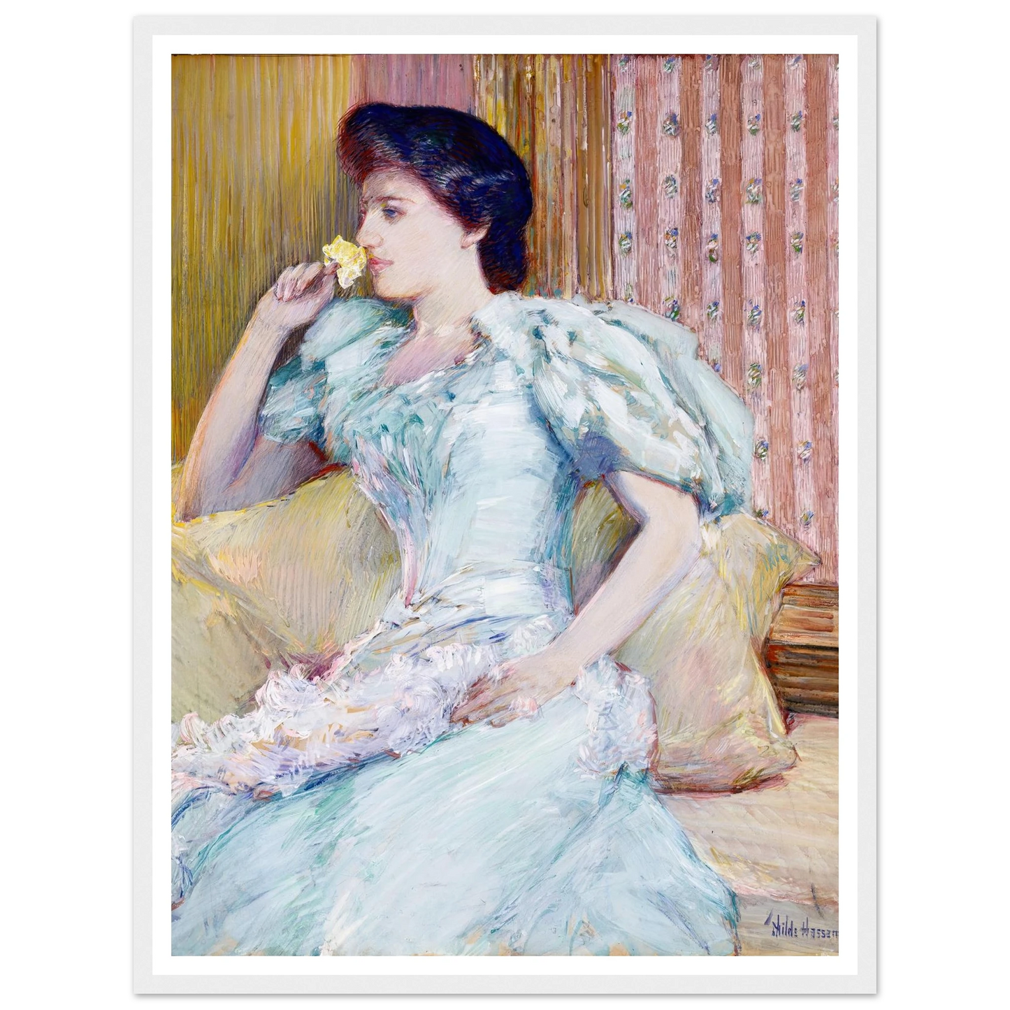 Lillie (Lillie Langtry) (ca. 1898) Art Print | Childe Hassam - Framed Poster - 30x40 cm / 12x16″ - Black frame
