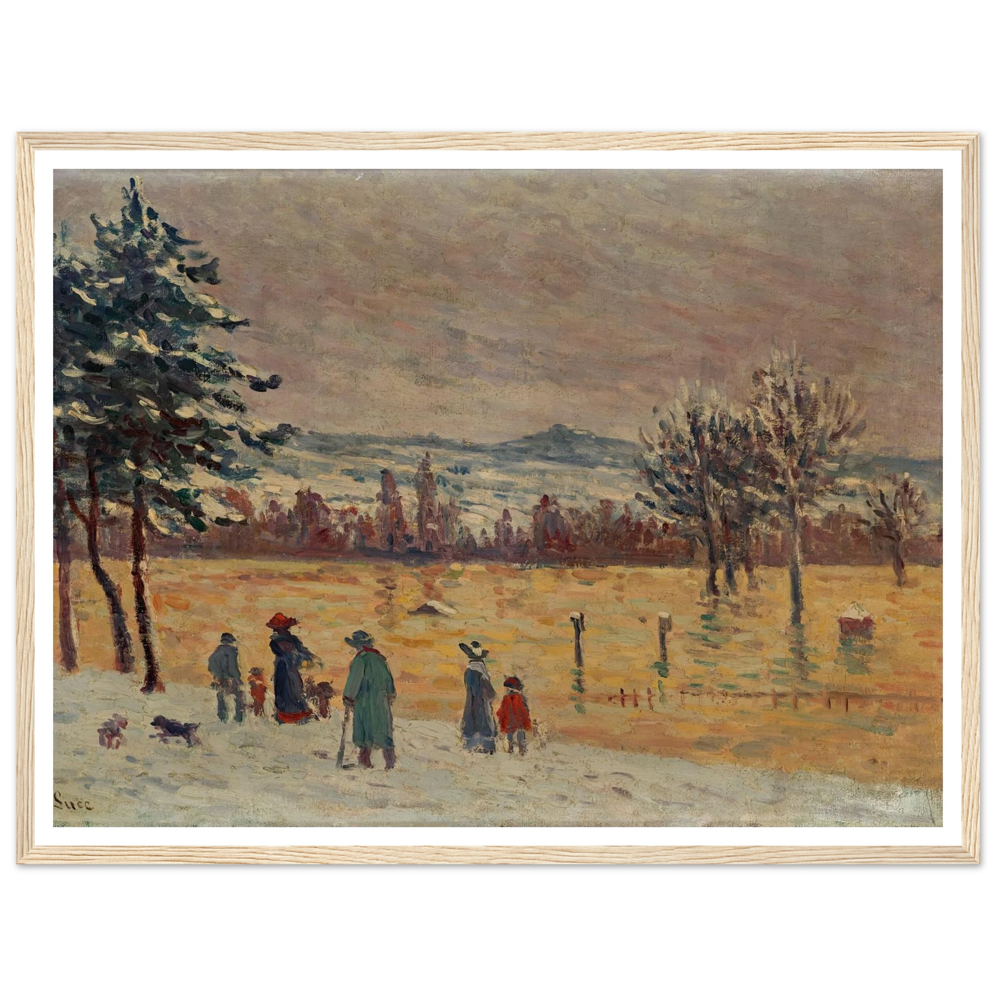 L’Inondation à Longchamp (1912) Art Print | Maximilien Luce - Framed Poster - 30x40 cm / 12x16″ - Black frame