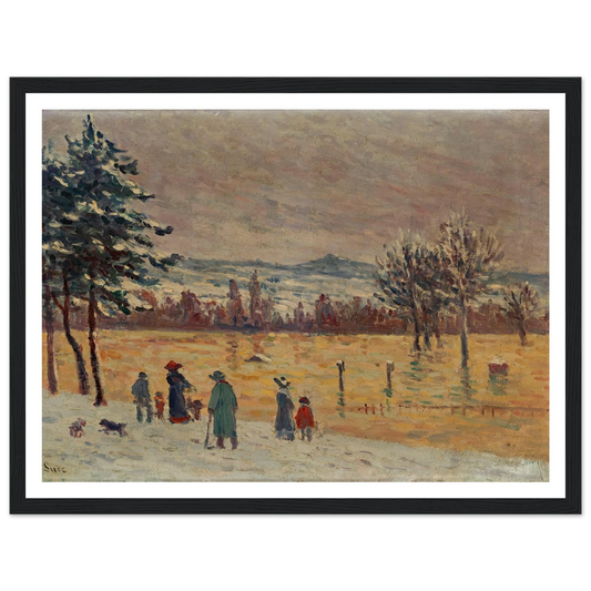 L’Inondation à Longchamp (1912) Art Print | Maximilien Luce - Framed Poster - 30x40 cm / 12x16″ - Black frame