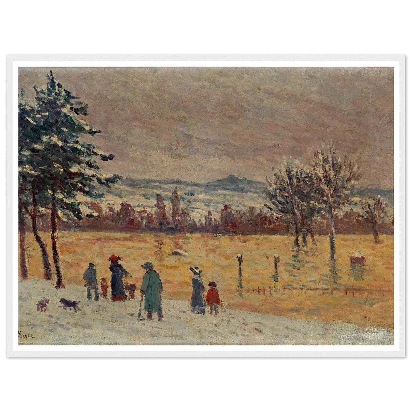 L’Inondation à Longchamp (1912) Art Print | Maximilien Luce - Framed Poster - 30x40 cm / 12x16″ - Black frame