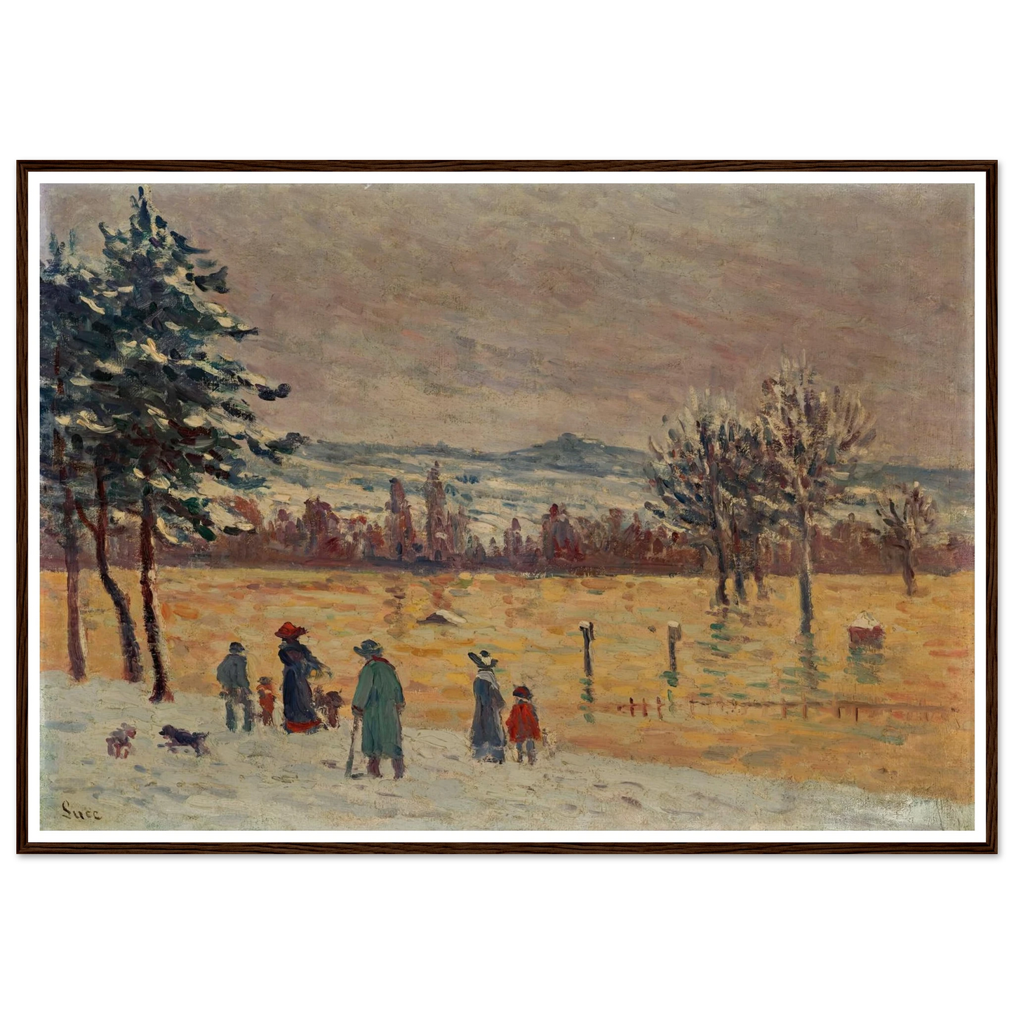 L’Inondation à Longchamp (1912) Art Print | Maximilien Luce - Framed Poster - 30x40 cm / 12x16″ - Black frame