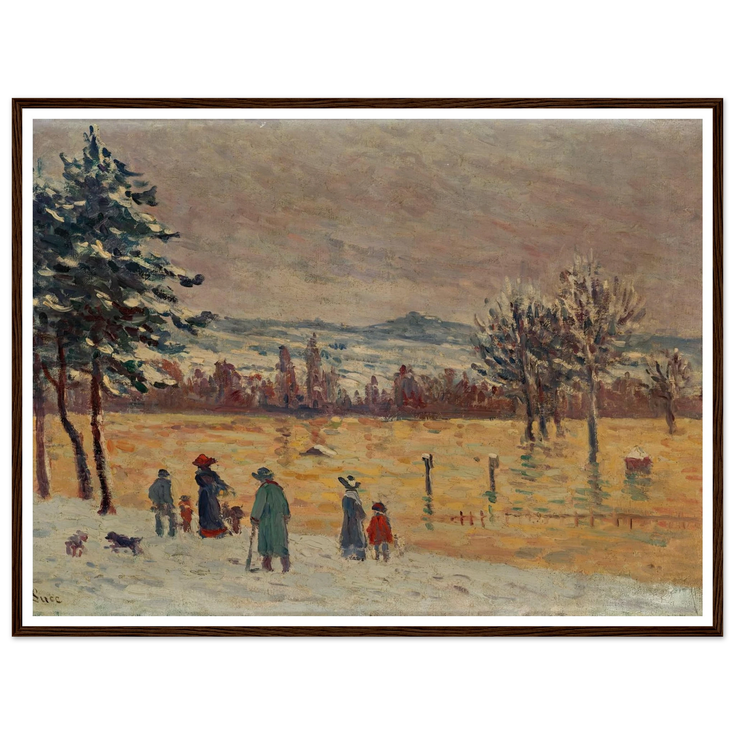 L’Inondation à Longchamp (1912) Art Print | Maximilien Luce - Framed Poster - 30x40 cm / 12x16″ - Black frame