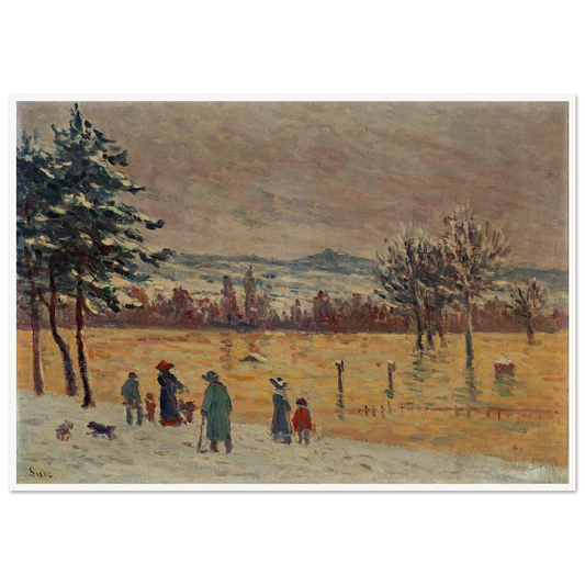 L’Inondation à Longchamp (1912) Art Print | Maximilien Luce - Framed Poster - 30x40 cm / 12x16″ - Black frame