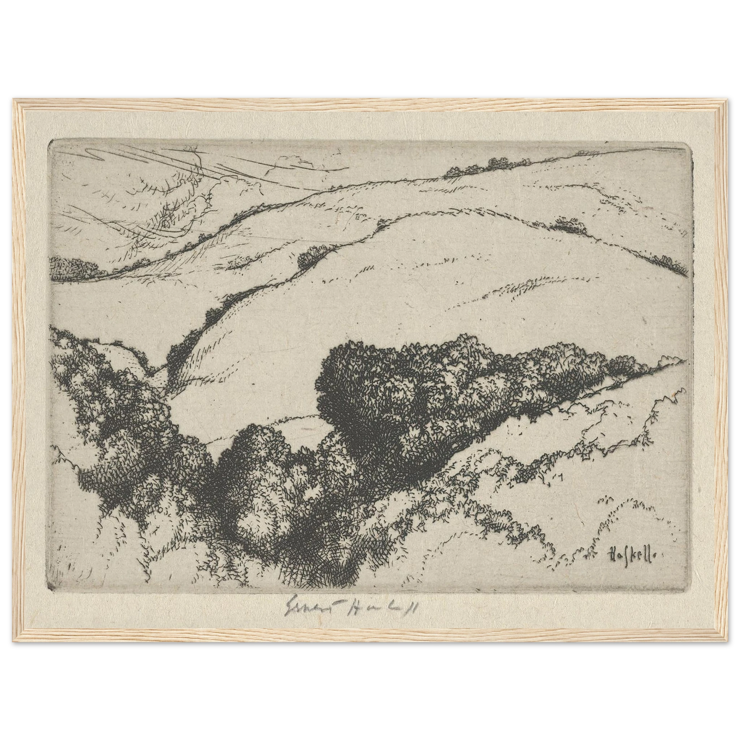 Little Arroyo (1920) Art Print | Ernest Haskell - Framed Poster - 30x40 cm / 12x16″ - Black frame