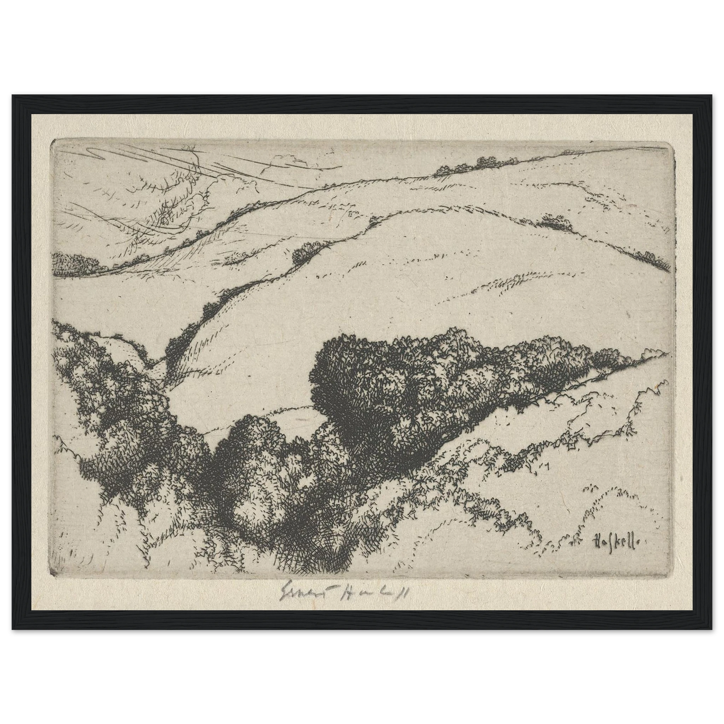 Little Arroyo (1920) Art Print | Ernest Haskell - Framed Poster - 30x40 cm / 12x16″ - Black frame