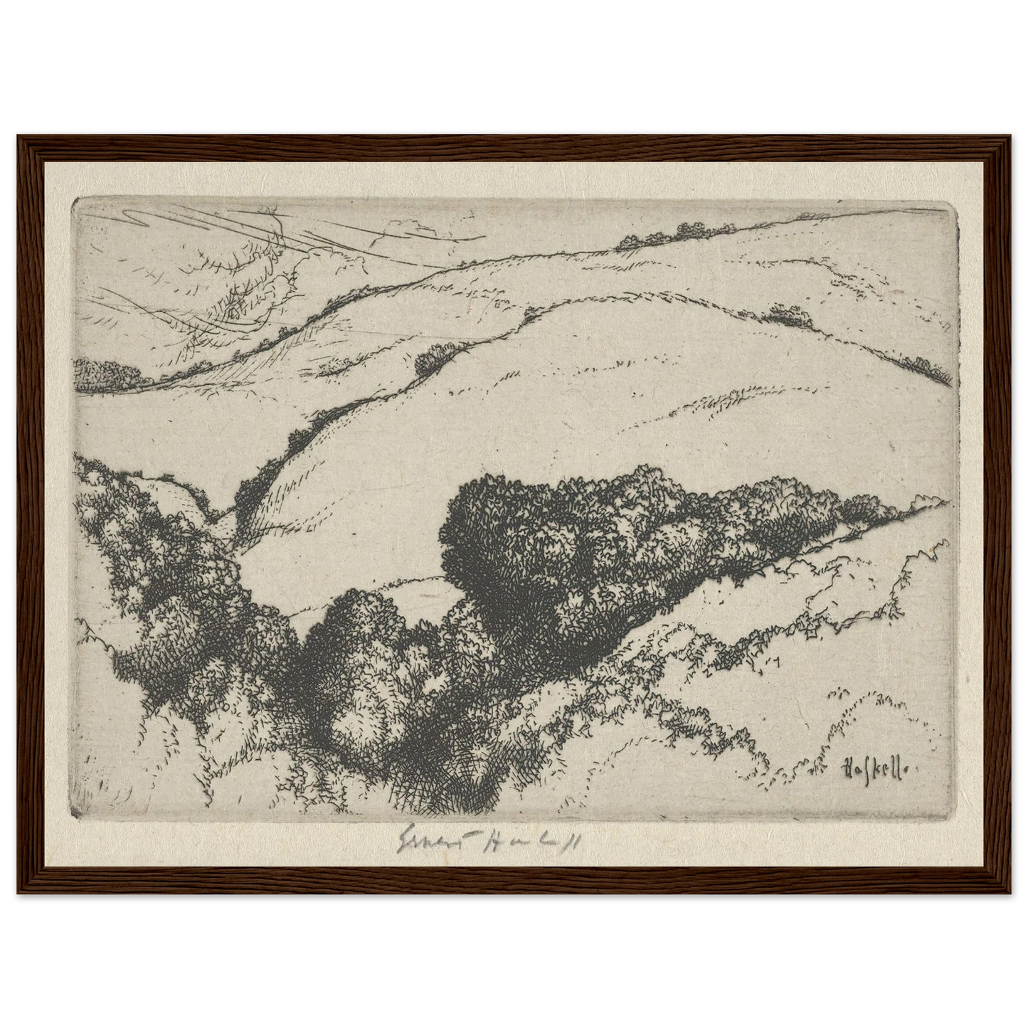 Little Arroyo (1920) Art Print | Ernest Haskell - Framed Poster - 30x40 cm / 12x16″ - Black frame