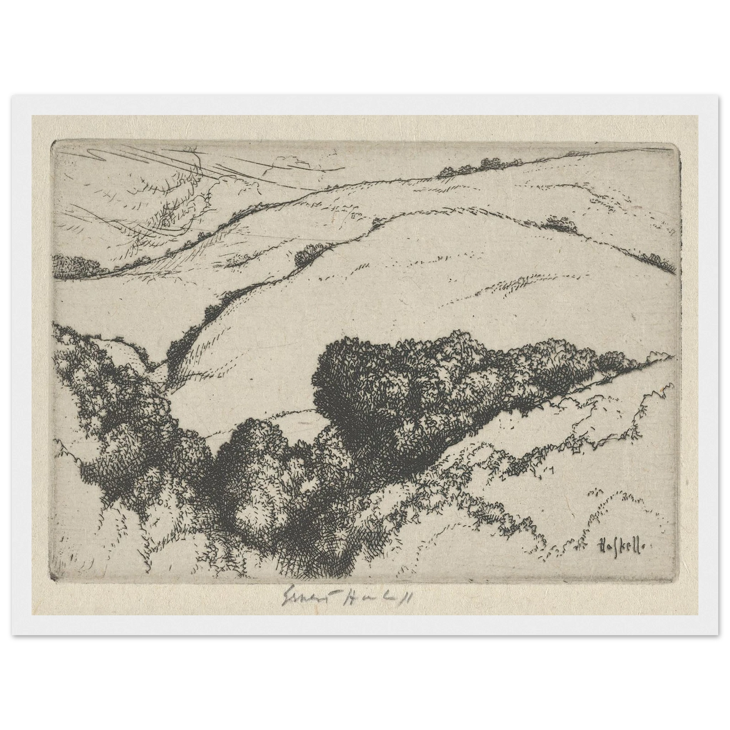 Little Arroyo (1920) Art Print | Ernest Haskell - Framed Poster - 30x40 cm / 12x16″ - Black frame