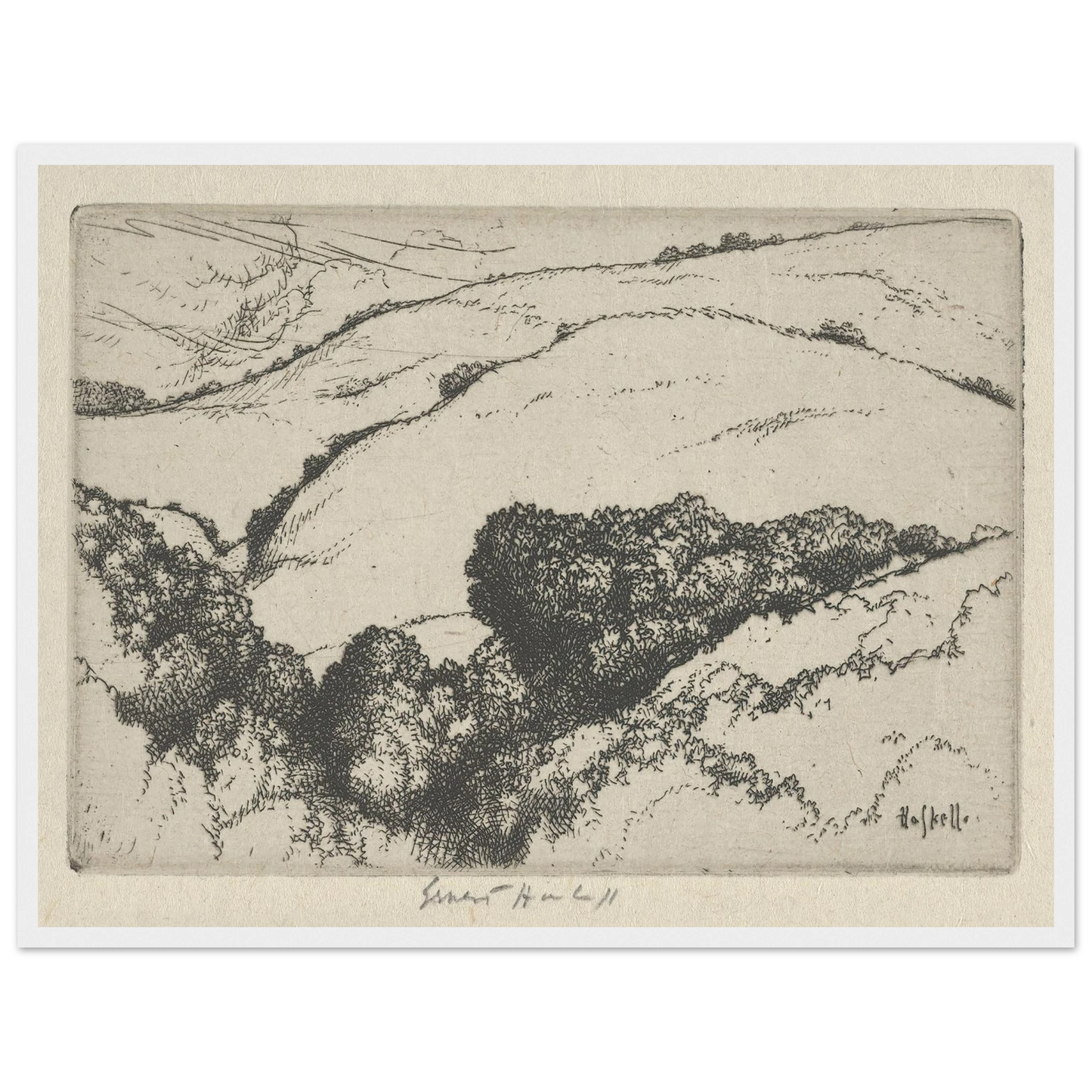 Little Arroyo (1920) Art Print | Ernest Haskell - Framed Poster - 30x40 cm / 12x16″ - Black frame