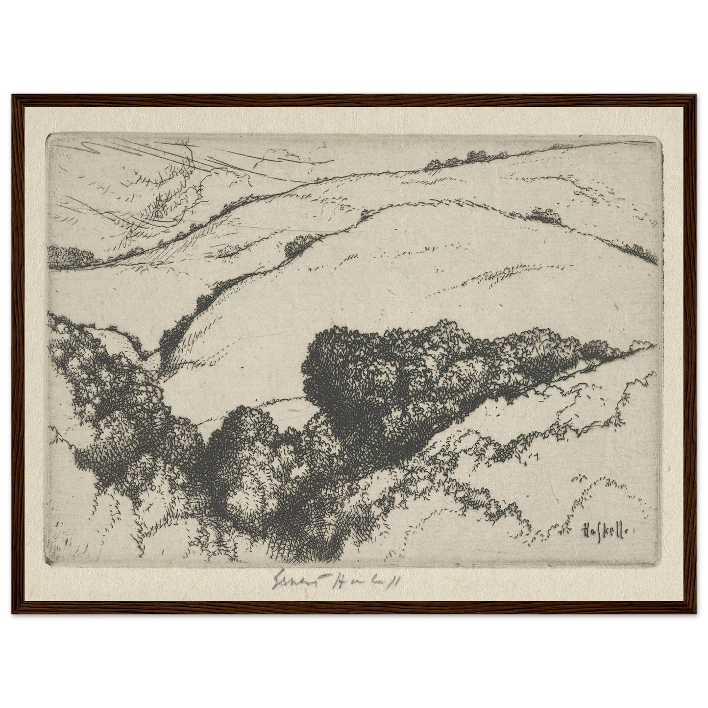 Little Arroyo (1920) Art Print | Ernest Haskell - Framed Poster - 30x40 cm / 12x16″ - Black frame