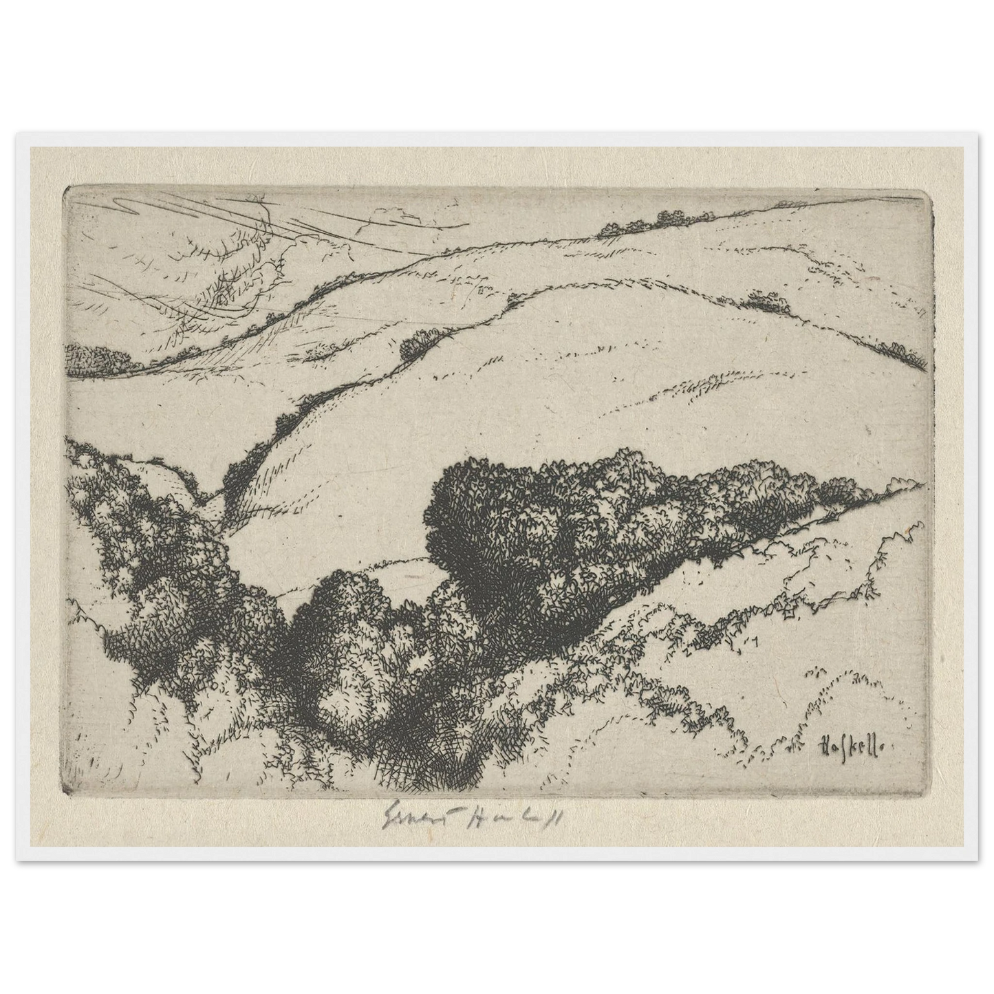 Little Arroyo (1920) Art Print | Ernest Haskell - Framed Poster - 30x40 cm / 12x16″ - Black frame