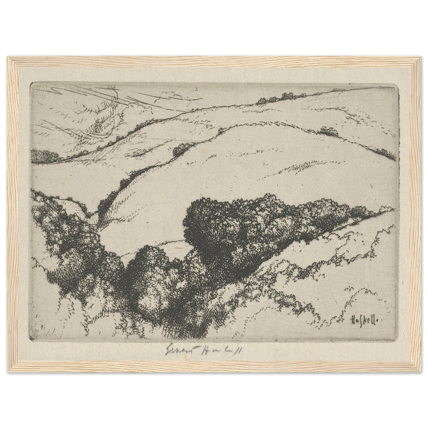 Little Arroyo (1920) Art Print | Ernest Haskell - Framed Poster - 30x40 cm / 12x16″ - Black frame