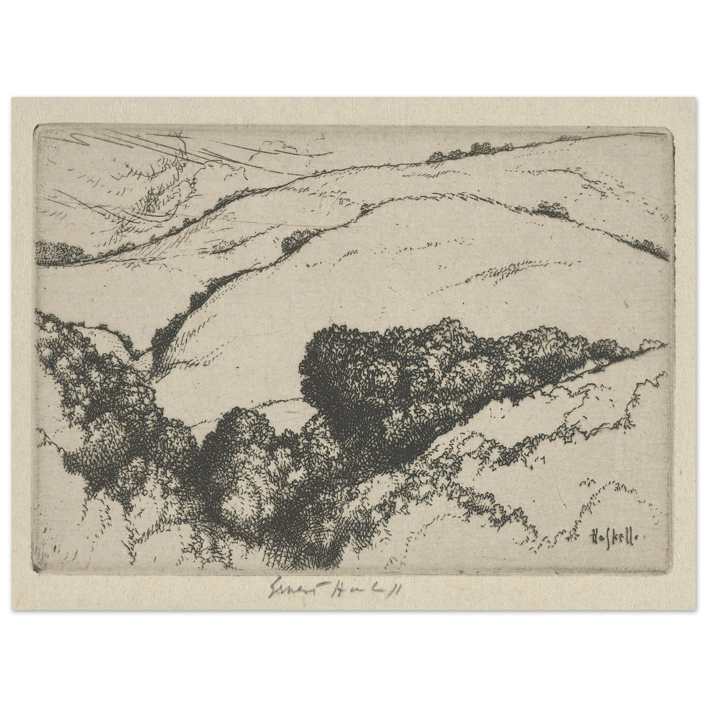 Little Arroyo (1920) Art Print | Ernest Haskell - Framed Poster - 30x40 cm / 12x16″ - Black frame