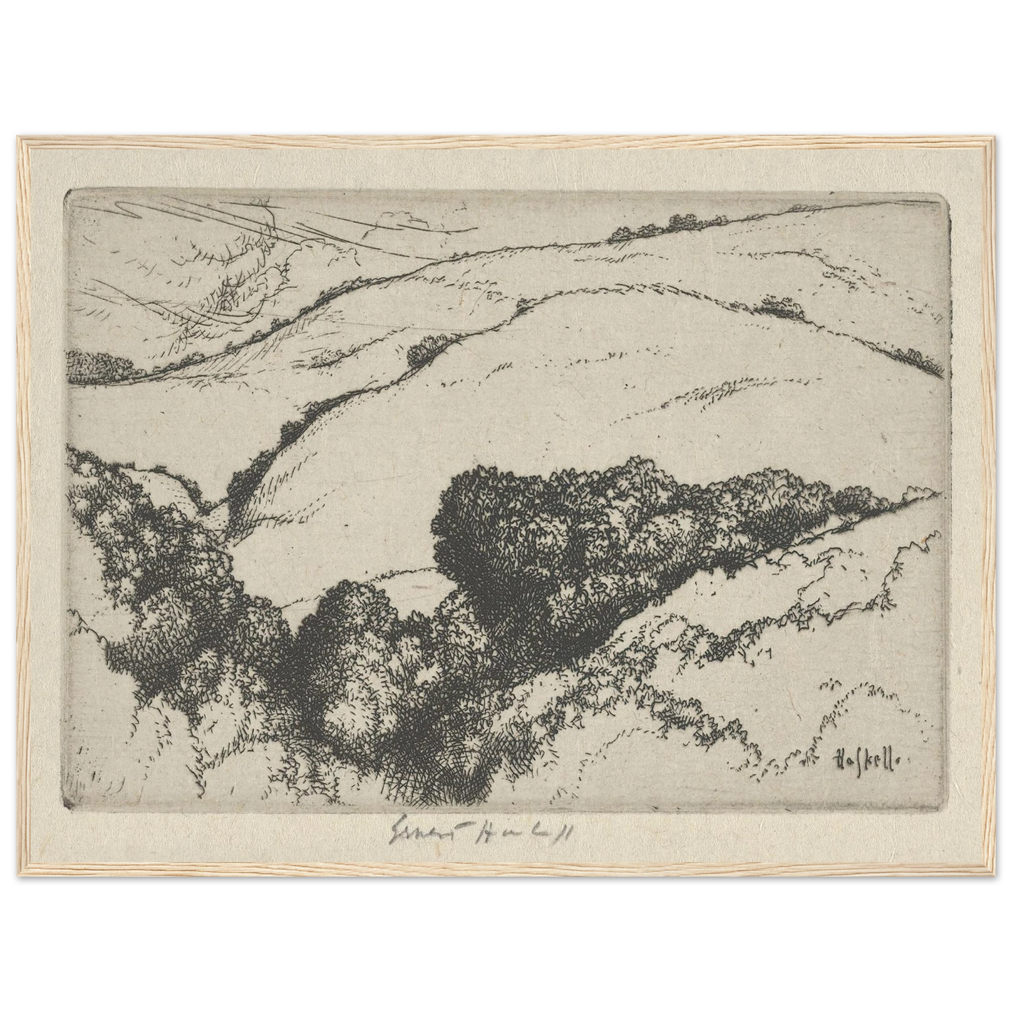 Little Arroyo (1920) Art Print | Ernest Haskell - Framed Poster - 30x40 cm / 12x16″ - Black frame