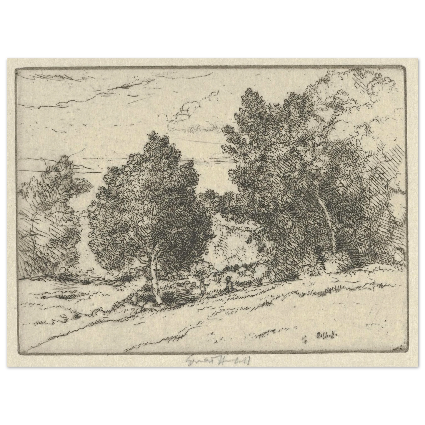 Little Pastoral (1900-1925) Art Print | Ernest Haskell - Framed Poster - 30x40 cm / 12x16″ - Black frame