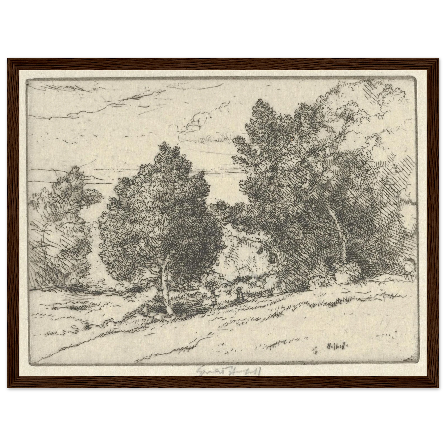 Little Pastoral (1900-1925) Art Print | Ernest Haskell - Framed Poster - 30x40 cm / 12x16″ - Black frame