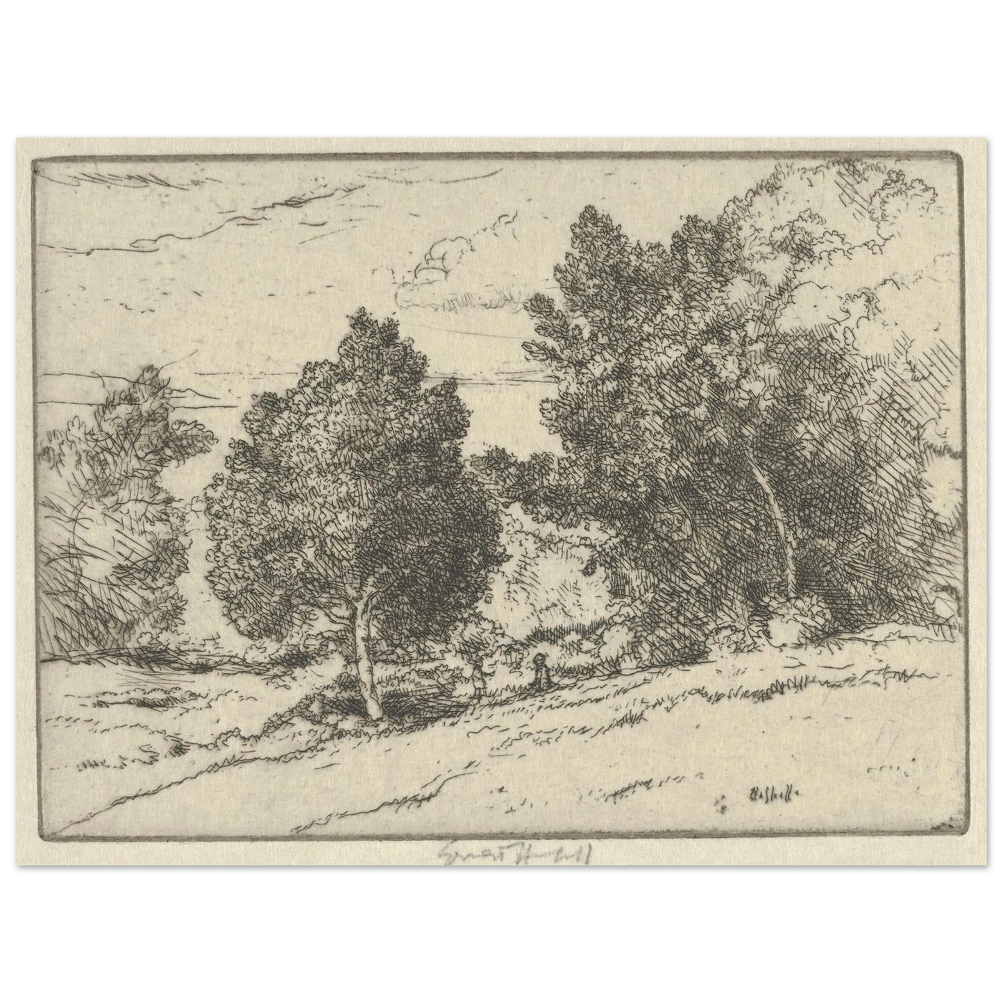 Little Pastoral (1900-1925) Art Print | Ernest Haskell - Framed Poster - 30x40 cm / 12x16″ - Black frame