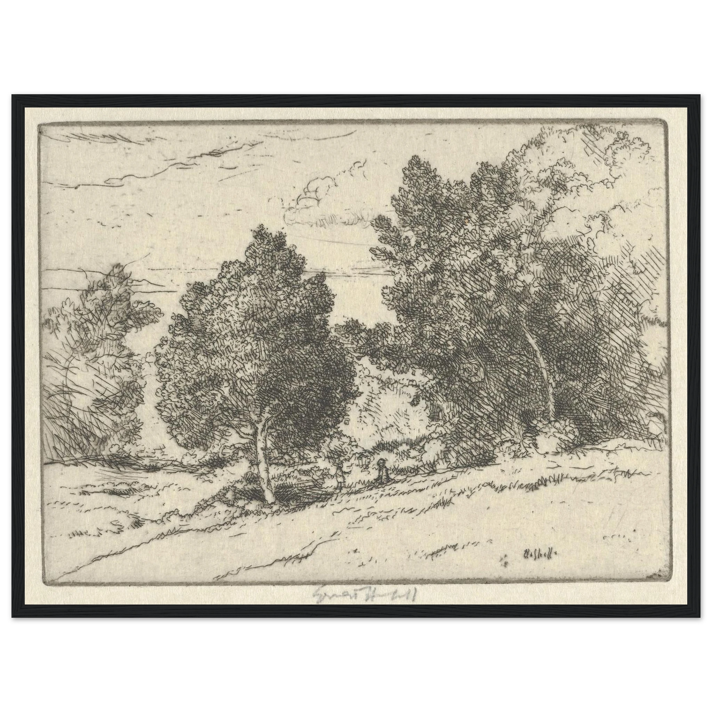 Little Pastoral (1900-1925) Art Print | Ernest Haskell - Framed Poster - 30x40 cm / 12x16″ - Black frame