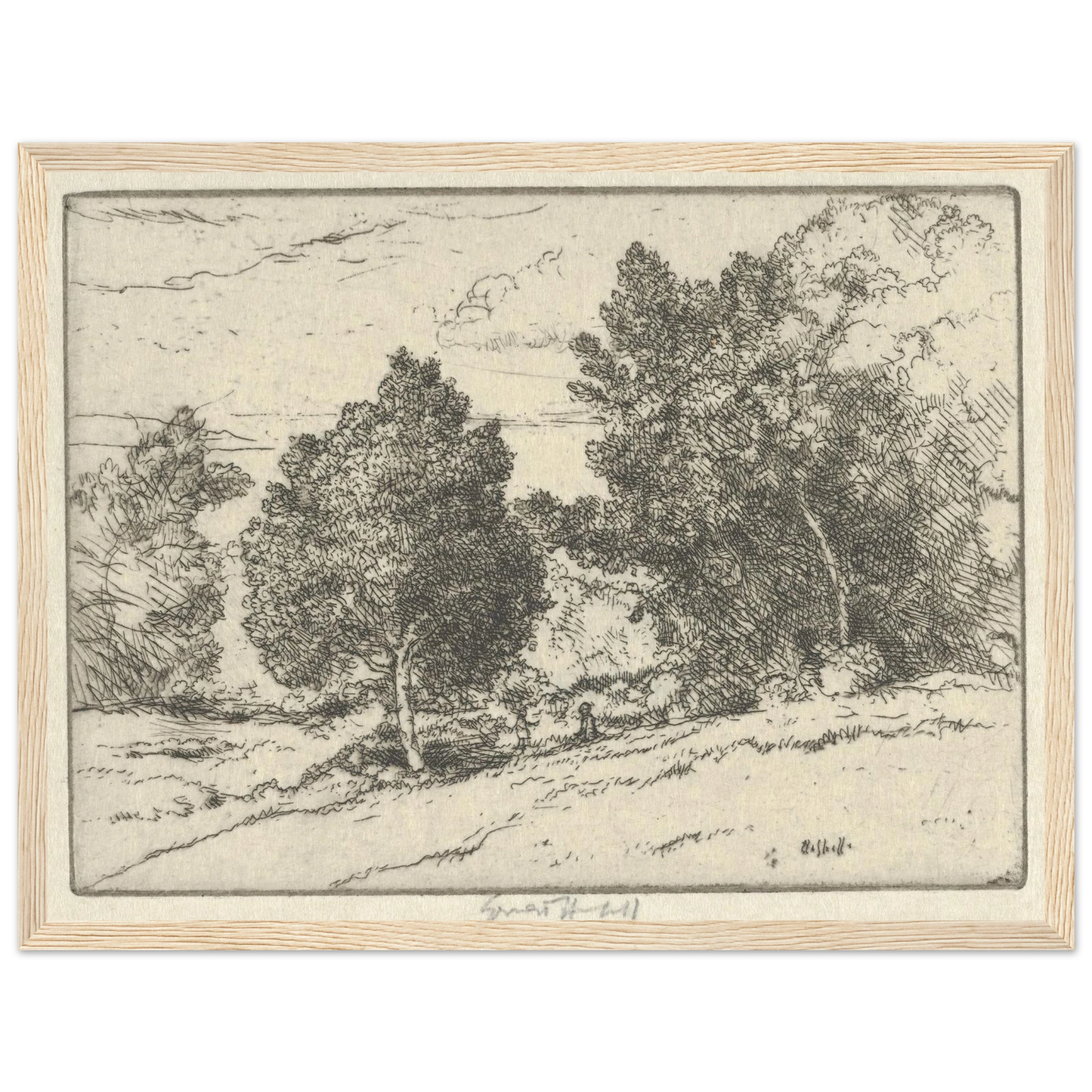 Little Pastoral (1900-1925) Art Print | Ernest Haskell - Framed Poster - 30x40 cm / 12x16″ - Black frame