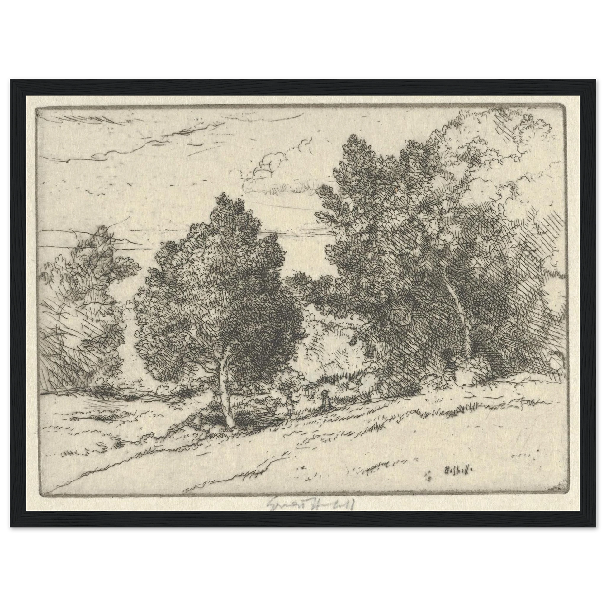 Little Pastoral (1900-1925) Art Print | Ernest Haskell - Framed Poster - 30x40 cm / 12x16″ - Black frame