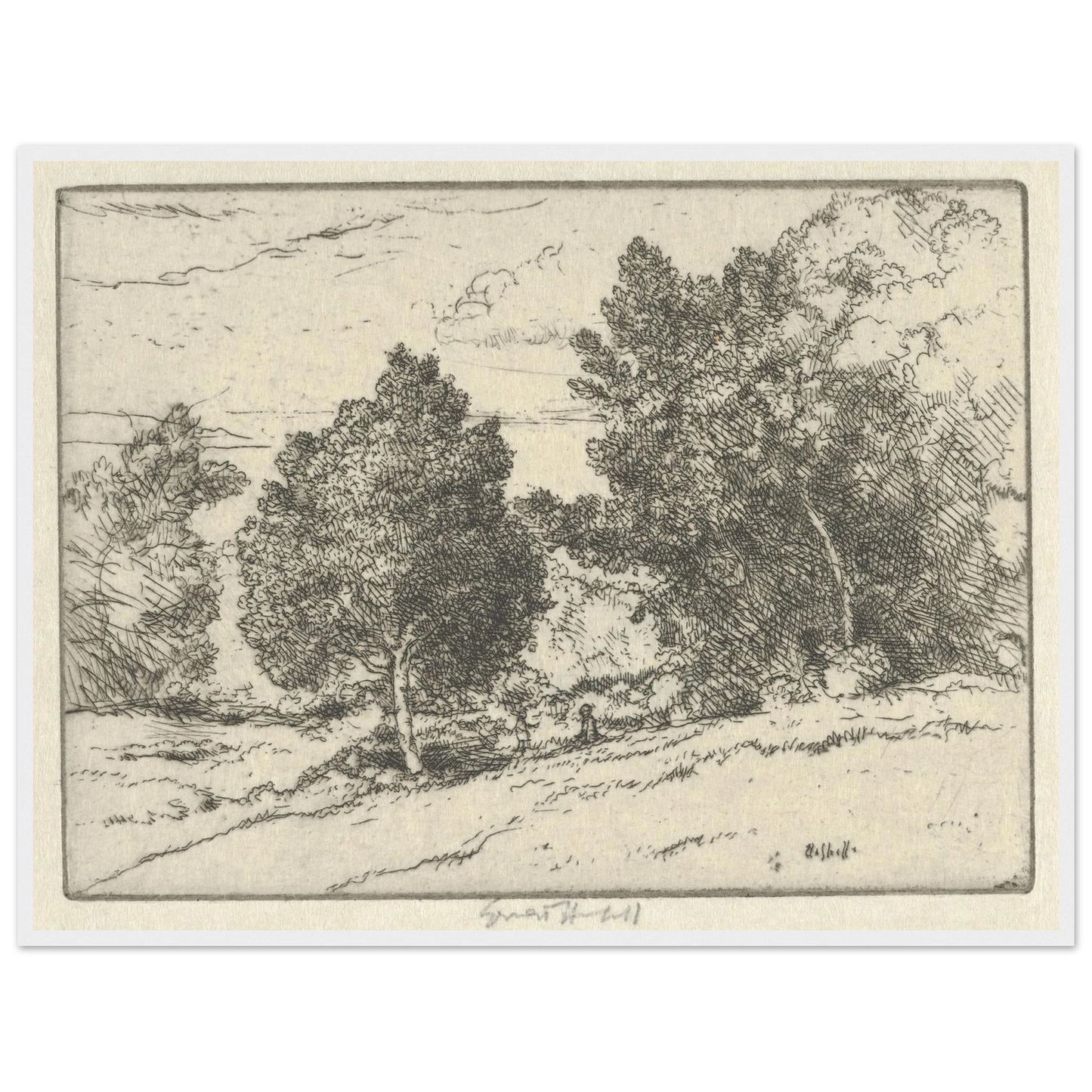 Little Pastoral (1900-1925) Art Print | Ernest Haskell - Framed Poster - 30x40 cm / 12x16″ - Black frame