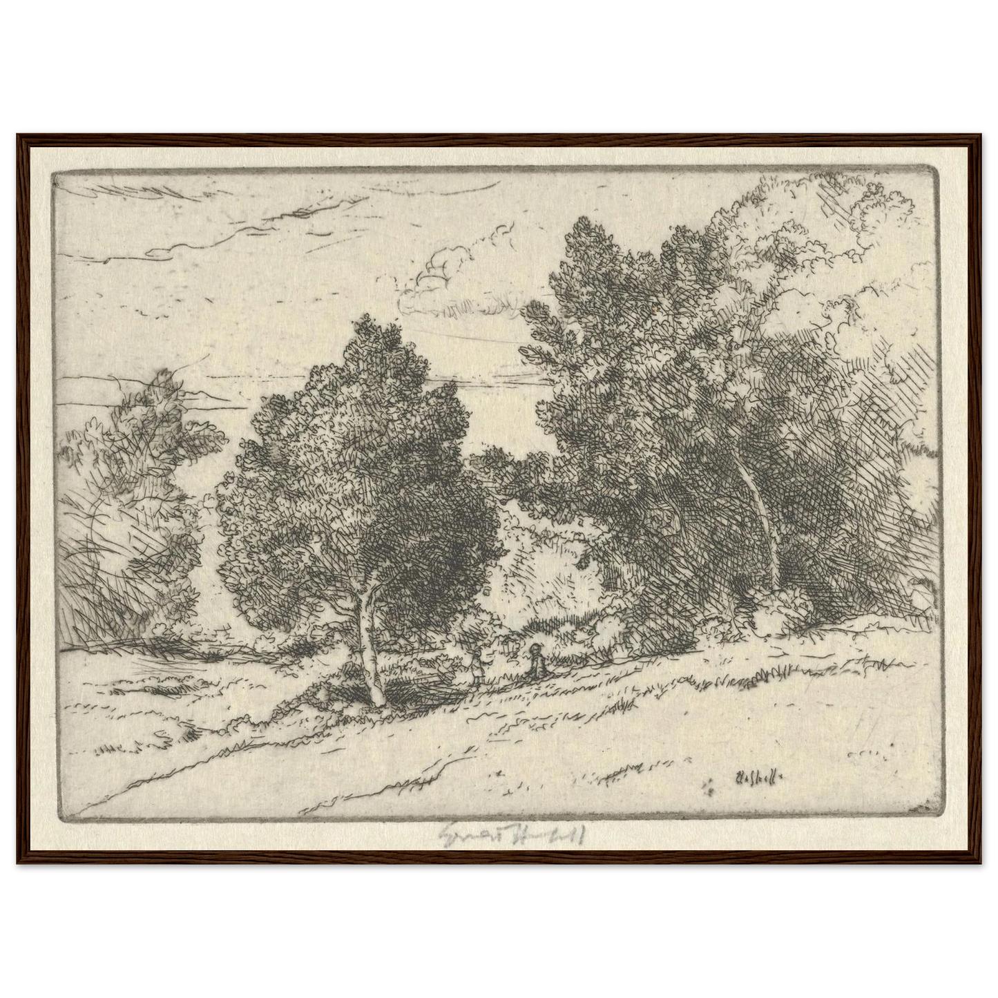 Little Pastoral (1900-1925) Art Print | Ernest Haskell - Framed Poster - 30x40 cm / 12x16″ - Black frame