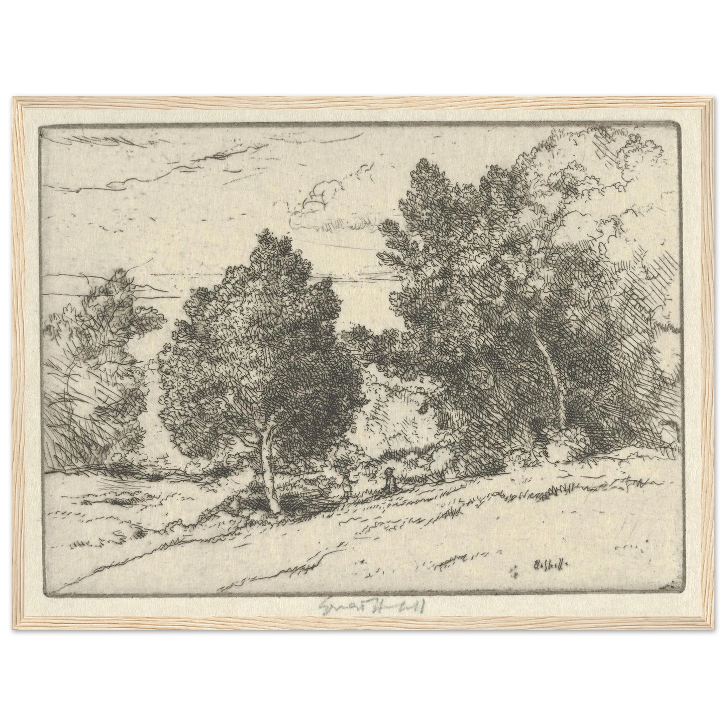 Little Pastoral (1900-1925) Art Print | Ernest Haskell - Framed Poster - 30x40 cm / 12x16″ - Black frame