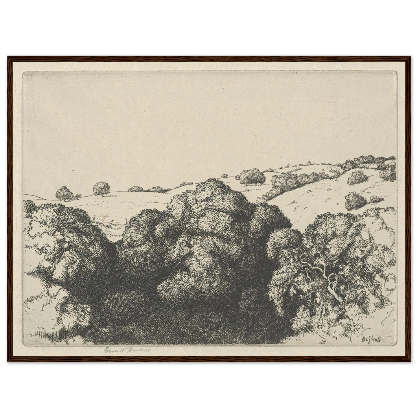 Live Oak Shadows (1900-1925) Art Print | Ernest Haskell - Framed Poster - 30x40 cm / 12x16″ - Black frame