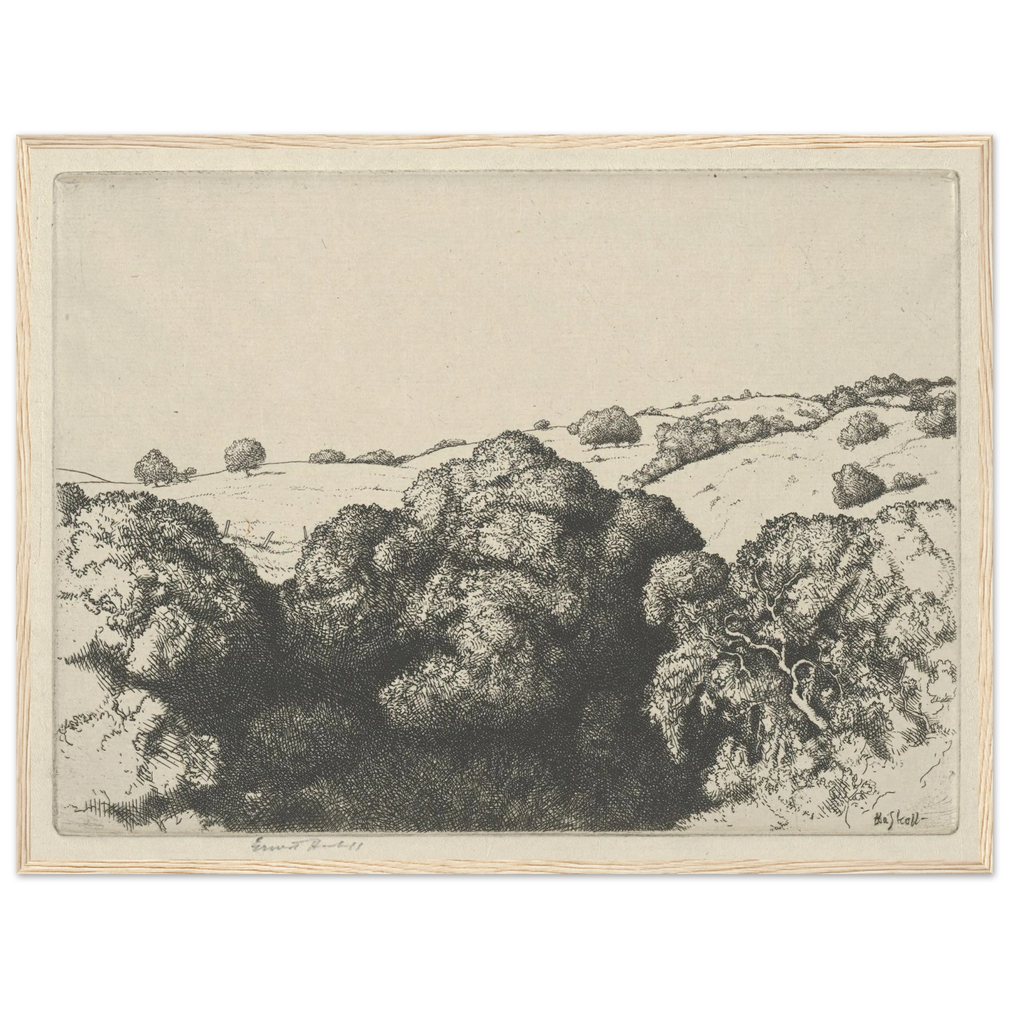 Live Oak Shadows (1900-1925) Art Print | Ernest Haskell - Framed Poster - 30x40 cm / 12x16″ - Black frame