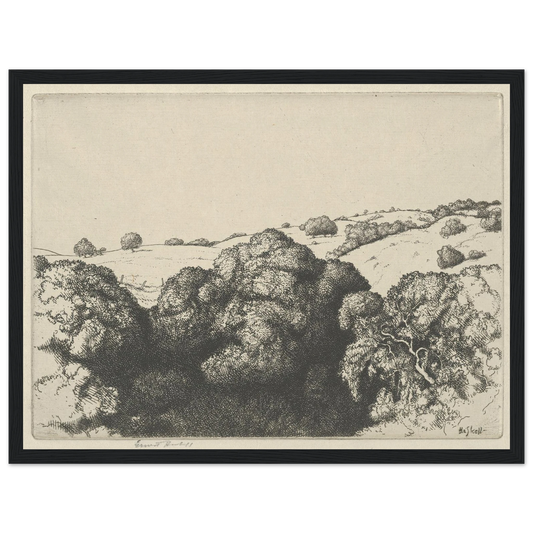 Live Oak Shadows (1900-1925) Art Print | Ernest Haskell - Framed Poster - 30x40 cm / 12x16″ - Black frame