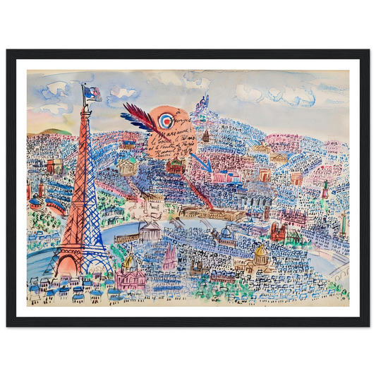 Livre d’or de Marianne (1927) Art Print | Raoul Dufy - Framed Poster - 30x40 cm / 12x16″ - Black frame