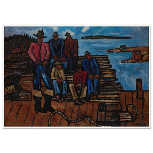 Lobster Fishermen (1940-1941) Art Print | Marsden Hartley - Framed Poster - 30x40 cm / 12x16″ - Black frame