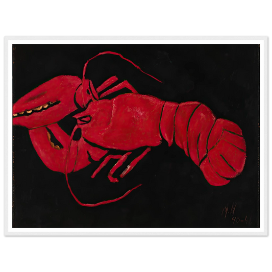 Lobster on Black Background (1940-1941) Art Print | Marsden Hartley - Framed Poster - 30x40 cm / 12x16″ - Black frame