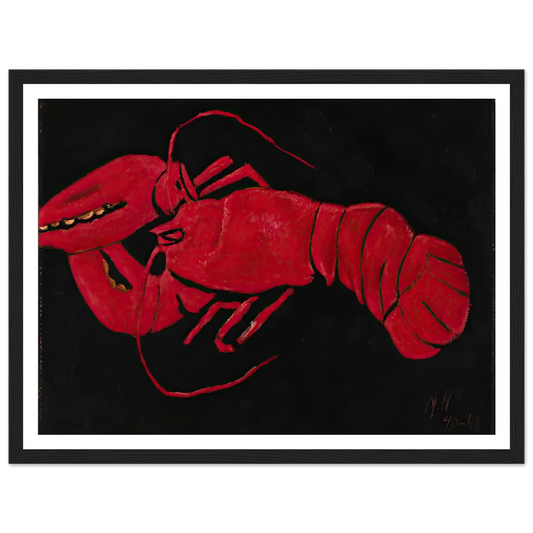 Lobster on Black Background (1940-1941) Art Print | Marsden Hartley - Framed Poster - 30x40 cm / 12x16″ - Black frame
