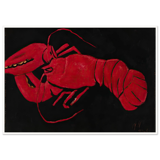 Lobster on Black Background (1940-1941) Art Print | Marsden Hartley - Framed Poster - 30x40 cm / 12x16″ - Black frame