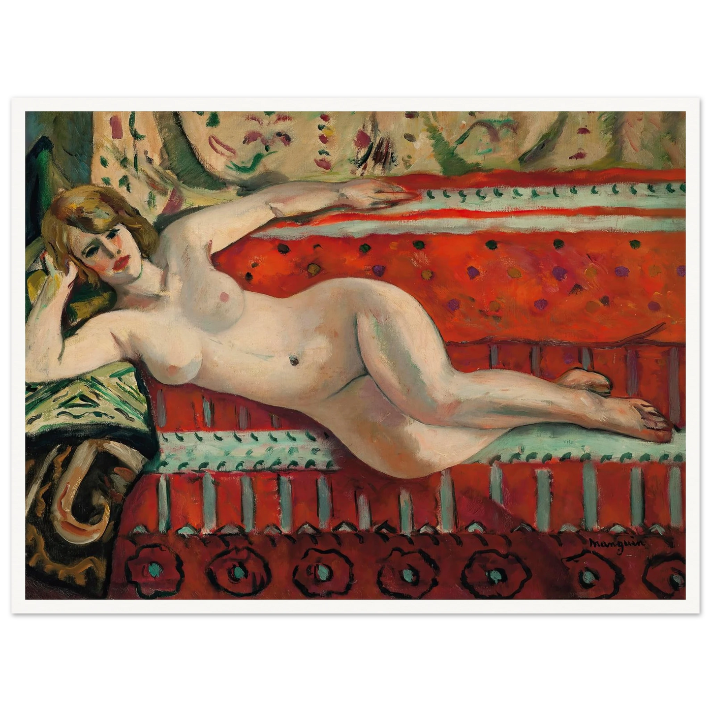 L’Odalisque, Grenouillette (1922) Art Print | Henri Manguin - Framed Poster - 30x40 cm / 12x16″ - Black frame