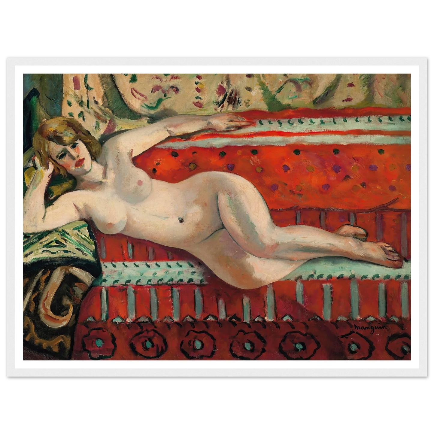 L’Odalisque, Grenouillette (1922) Art Print | Henri Manguin - Framed Poster - 30x40 cm / 12x16″ - Black frame