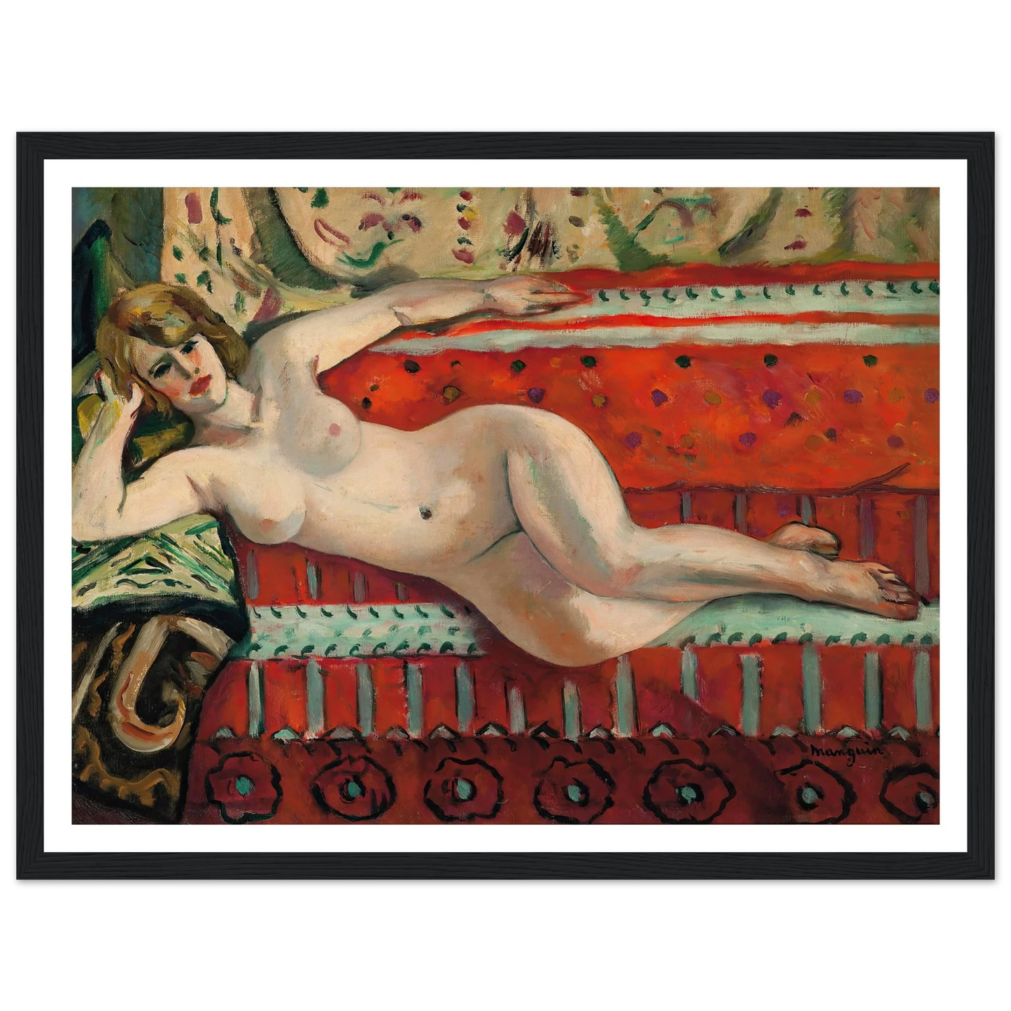 L’Odalisque, Grenouillette (1922) Art Print | Henri Manguin - Framed Poster - 30x40 cm / 12x16″ - Black frame