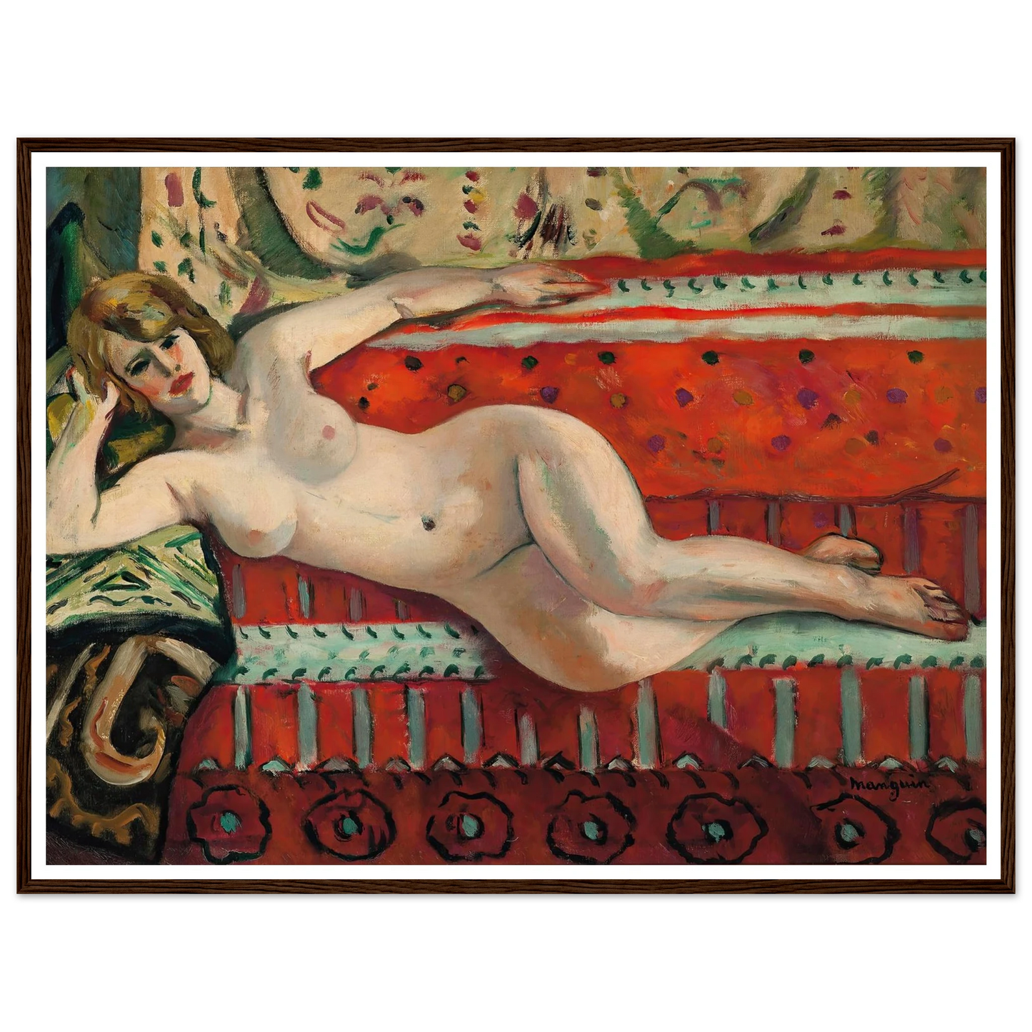 L’Odalisque, Grenouillette (1922) Art Print | Henri Manguin - Framed Poster - 30x40 cm / 12x16″ - Black frame