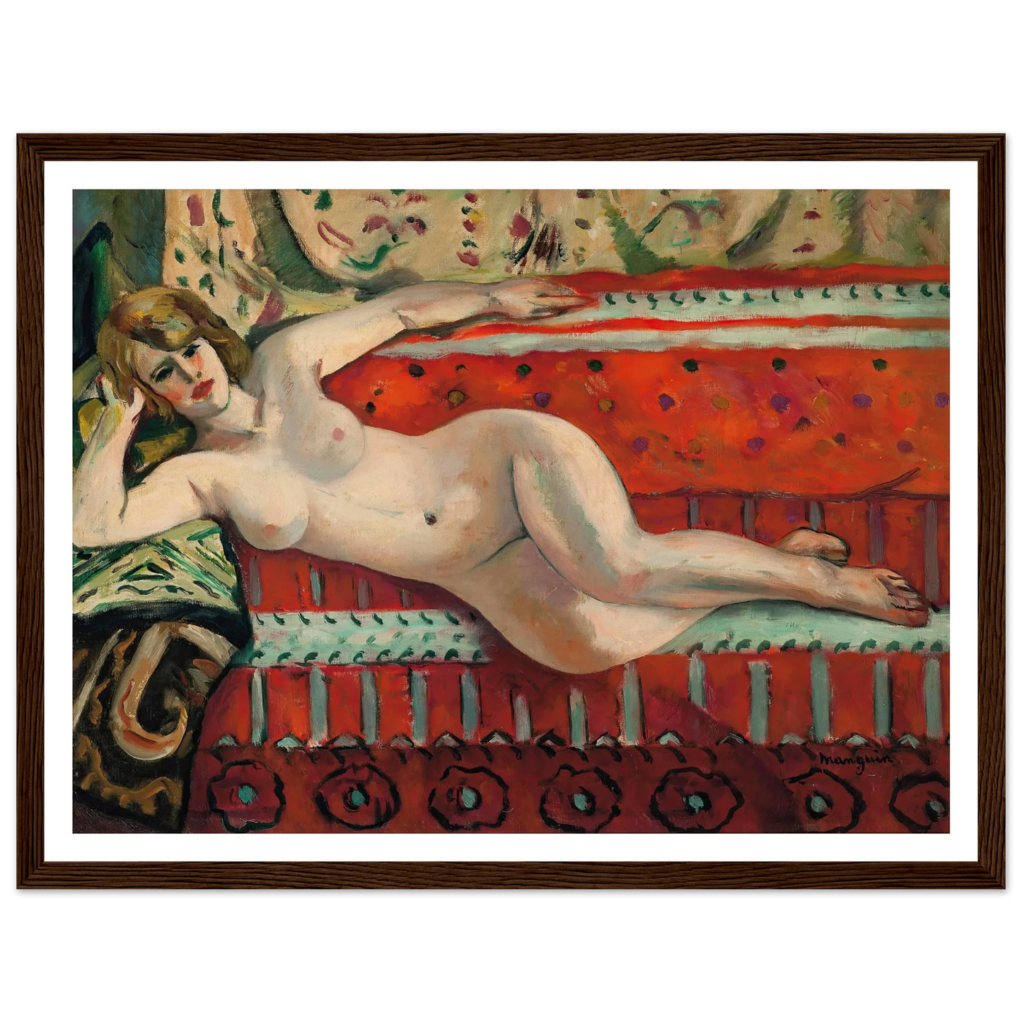 L’Odalisque, Grenouillette (1922) Art Print | Henri Manguin - Framed Poster - 30x40 cm / 12x16″ - Black frame