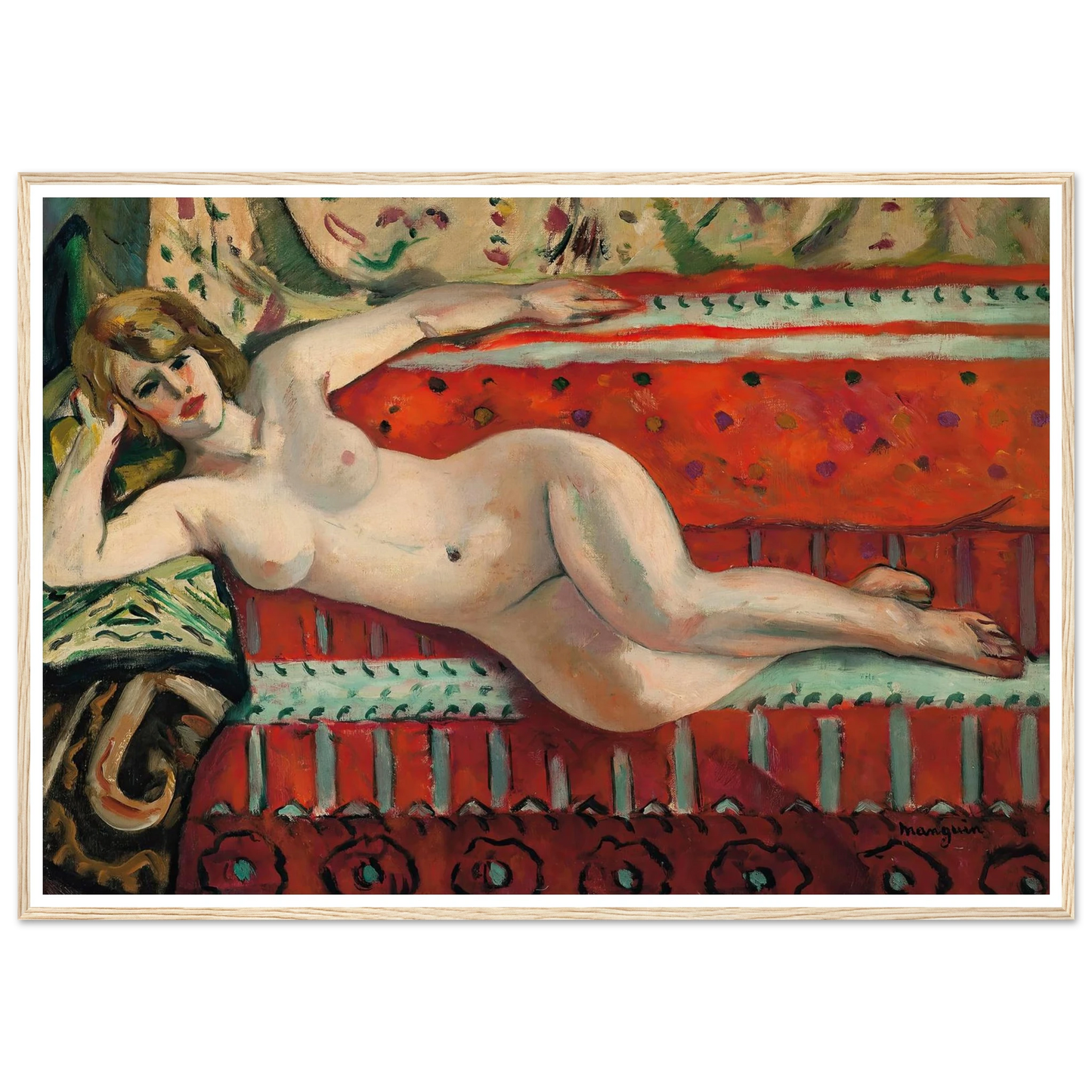 L’Odalisque, Grenouillette (1922) Art Print | Henri Manguin - Framed Poster - 30x40 cm / 12x16″ - Black frame