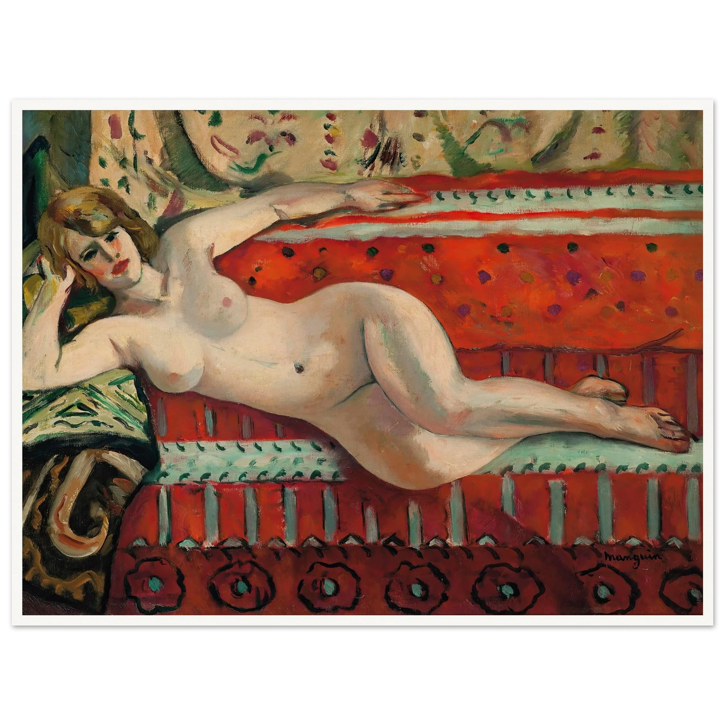L’Odalisque, Grenouillette (1922) Art Print | Henri Manguin - Framed Poster - 30x40 cm / 12x16″ - Black frame