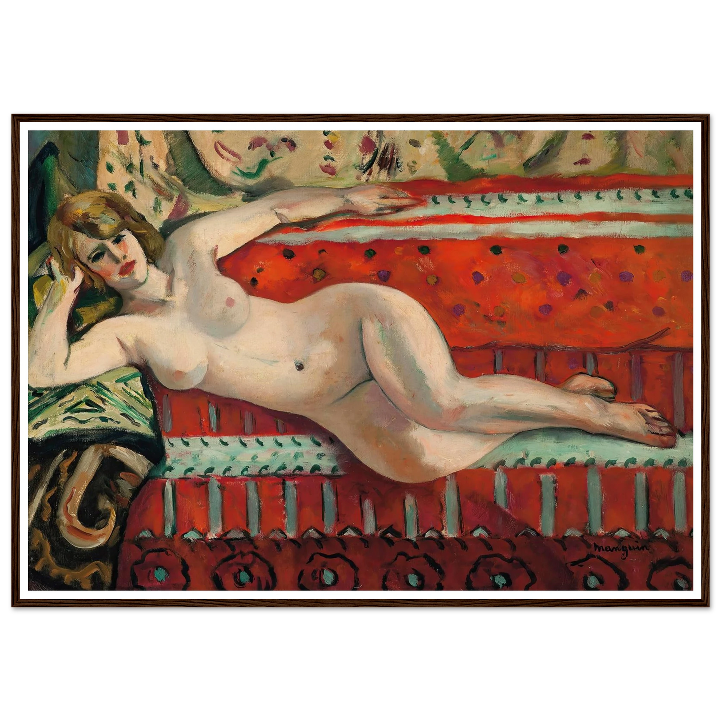 L’Odalisque, Grenouillette (1922) Art Print | Henri Manguin - Framed Poster - 30x40 cm / 12x16″ - Black frame