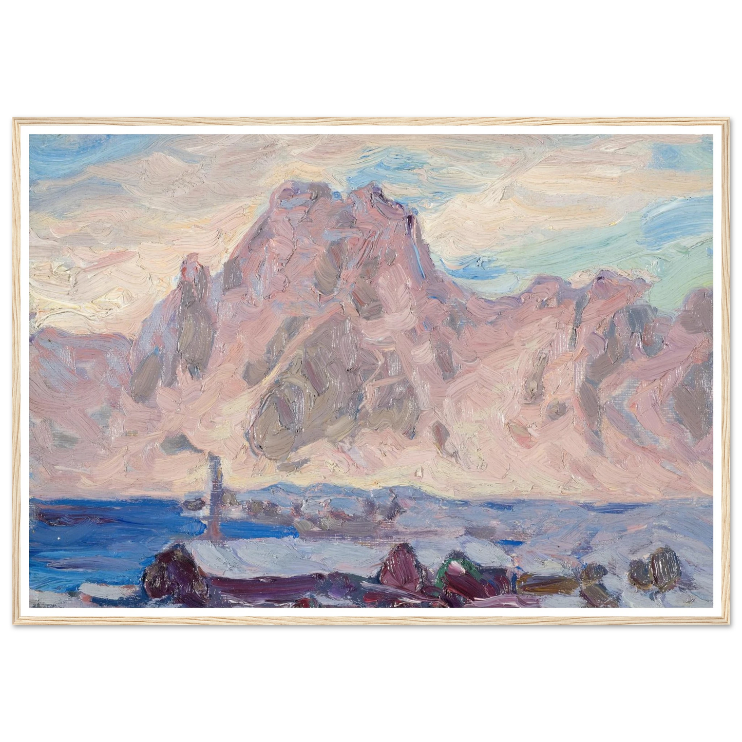 Lofoten in Violet. Study (1934) Art Print | Anna Boberg - Framed Poster - 30x40 cm / 12x16″ - Black frame