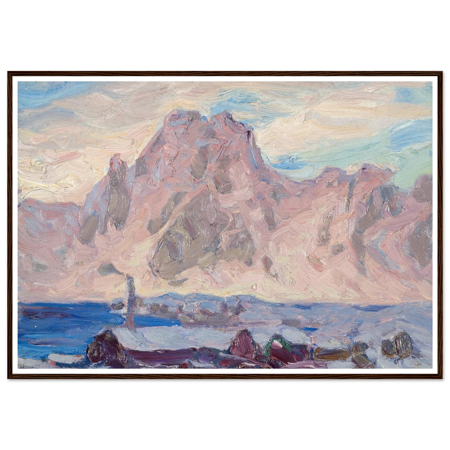 Lofoten in Violet. Study (1934) Art Print | Anna Boberg - Framed Poster - 30x40 cm / 12x16″ - Black frame