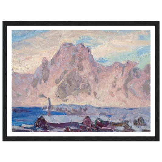 Lofoten in Violet. Study (1934) Art Print | Anna Boberg - Framed Poster - 30x40 cm / 12x16″ - Black frame